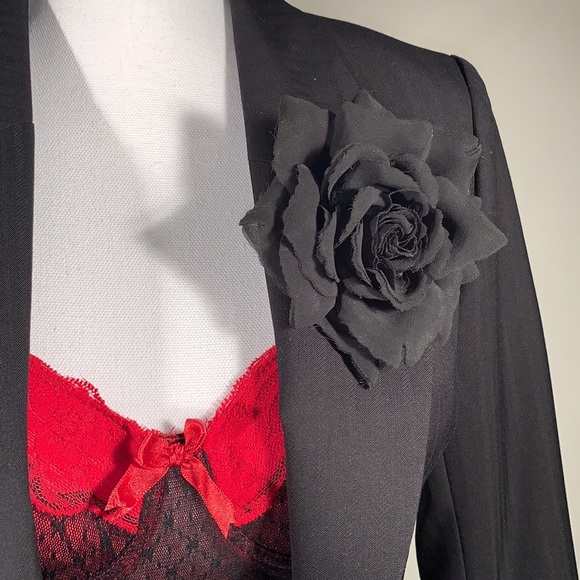 H&M Blazer with Detachable Vest Bell Sleeves Slit Pockets Fully Lined Size 4 - Picture 14 of 16